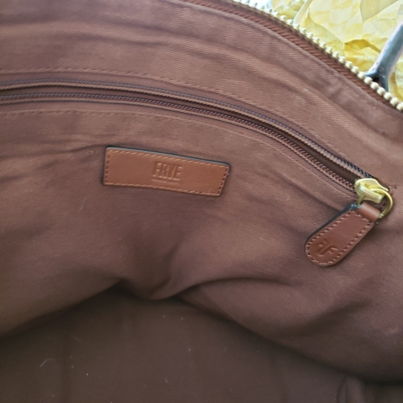 Frye Leather Ring Dome Satchel Handbag - Picture 9 of 14